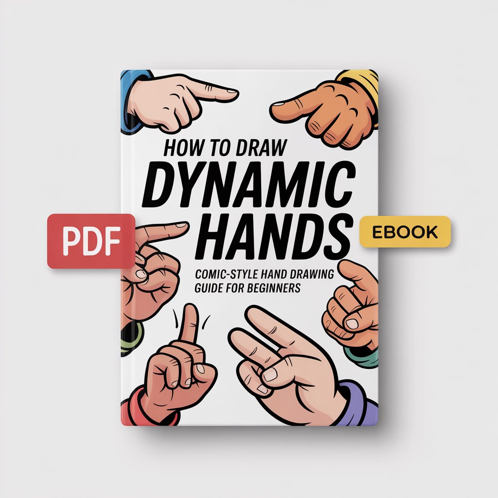 How To Draw Dynamic Hands eBook (PDF) | Comic-Style Hand Drawing Guide for Beginners